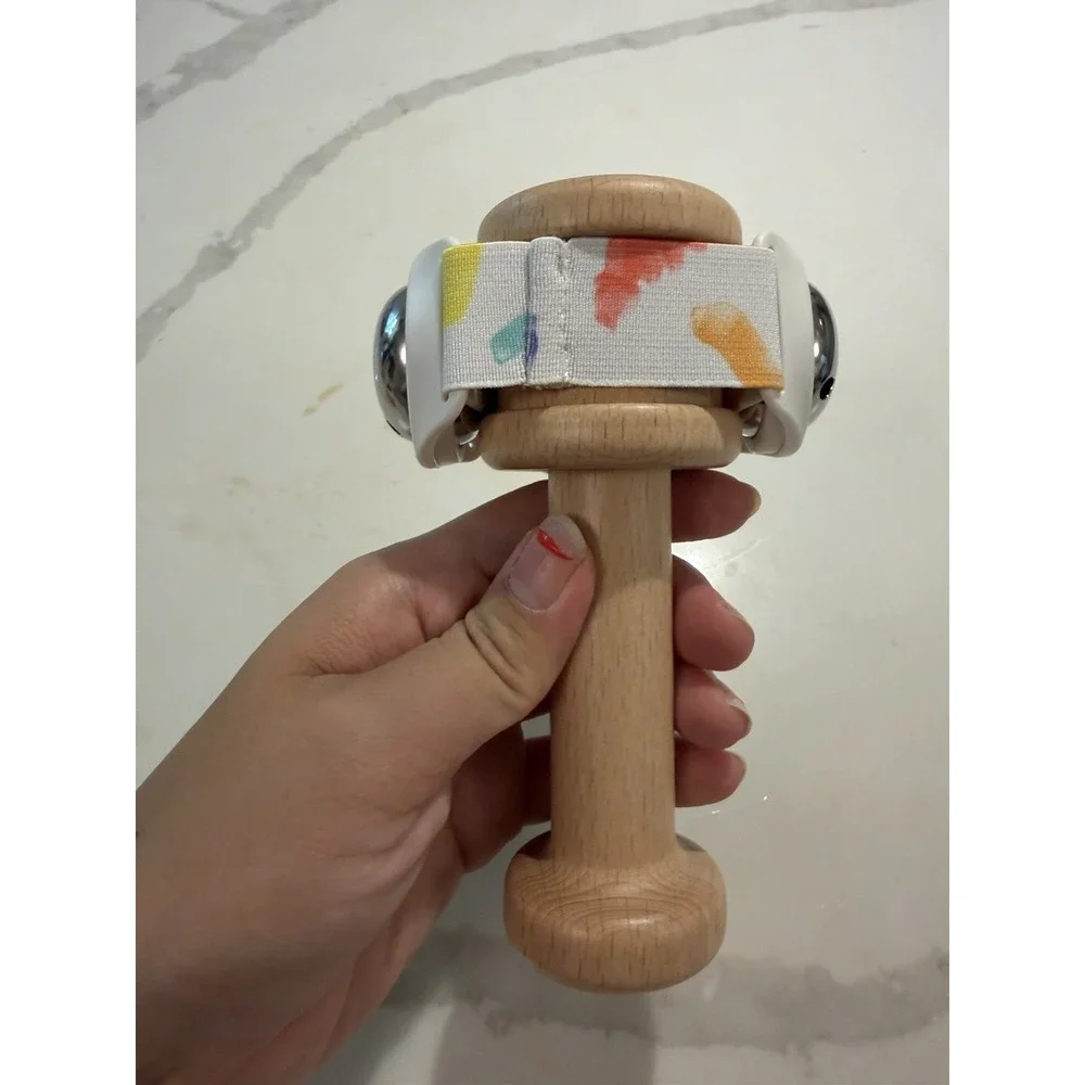 Lovevery Music Set Wooden Handle Jingle Bracelet Montessori Baby Toy Sound